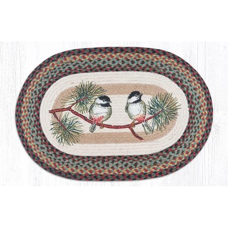 CAPITOL IMPORTING CO 20 x 30 in. Jute Oval Chickadee Patch 65-081C